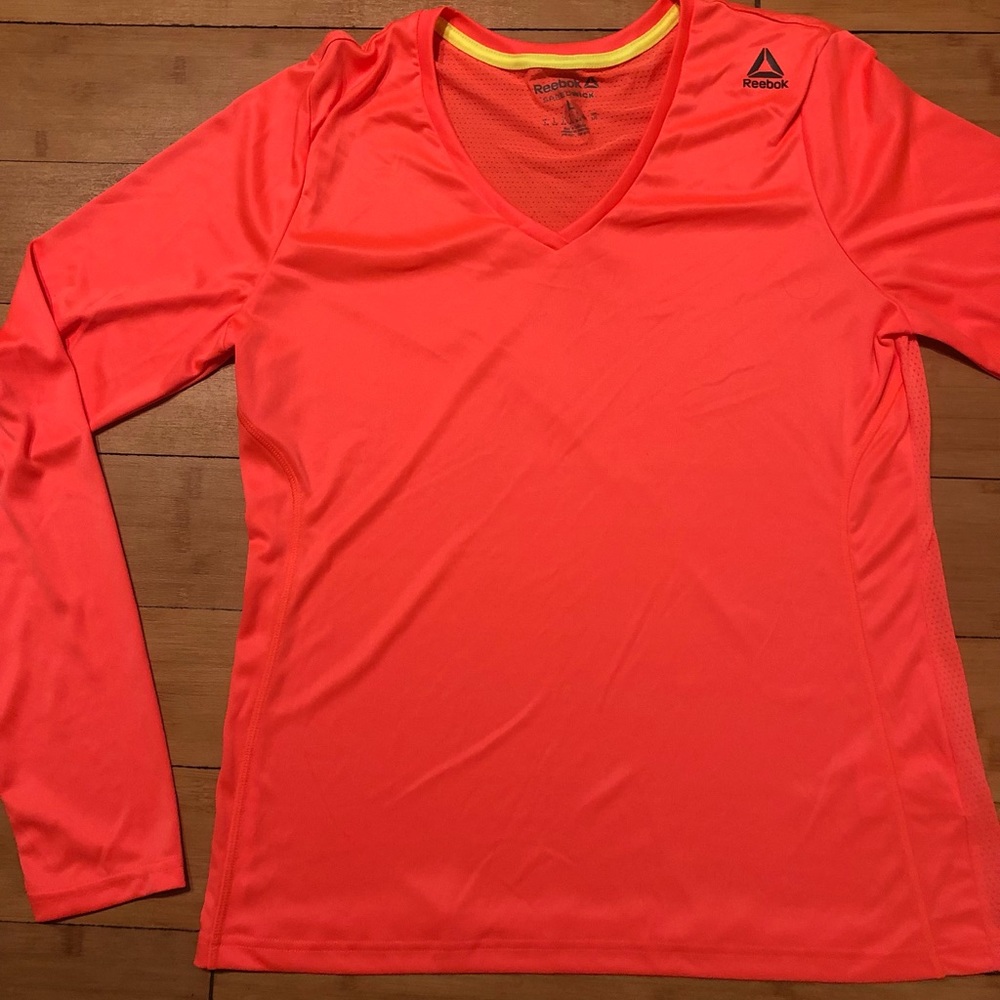 Reebok speedwick neon orange top, size L